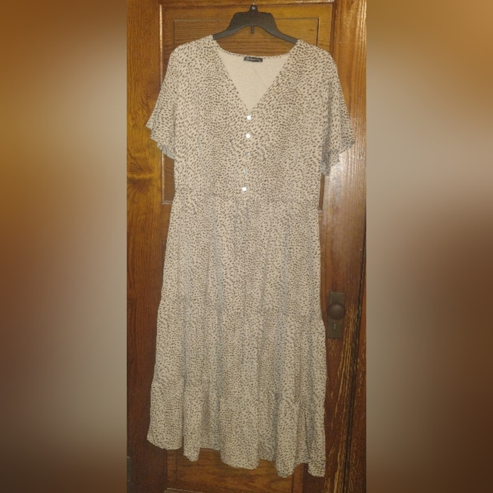 Animal print ruffled dress